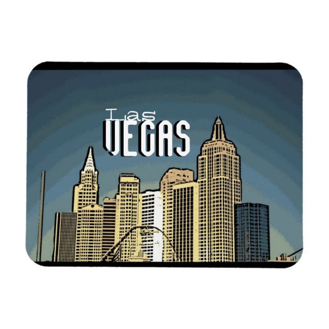 Ímã Magneta artística do hotel Las Vegas New York (Horizontal)