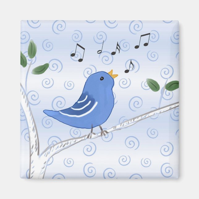 Imã Magneta Bluebird Cantando Bonita (Frente)