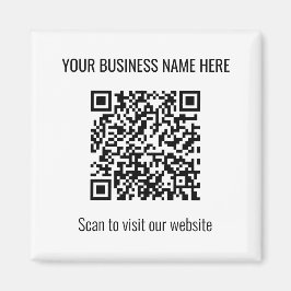 Imã Magneta branca quadrado de código QR moderno simpl