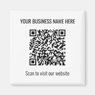 Imã Magneta branca quadrado de código QR moderno simpl