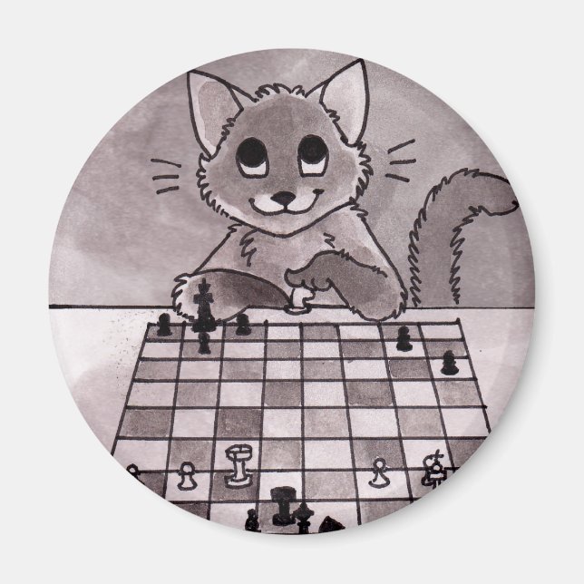 Imã Magneta Cat Chess (Frente)