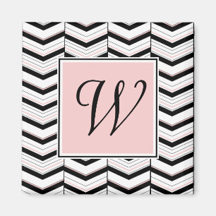 Imã Magneta Chevron Preta e Branco