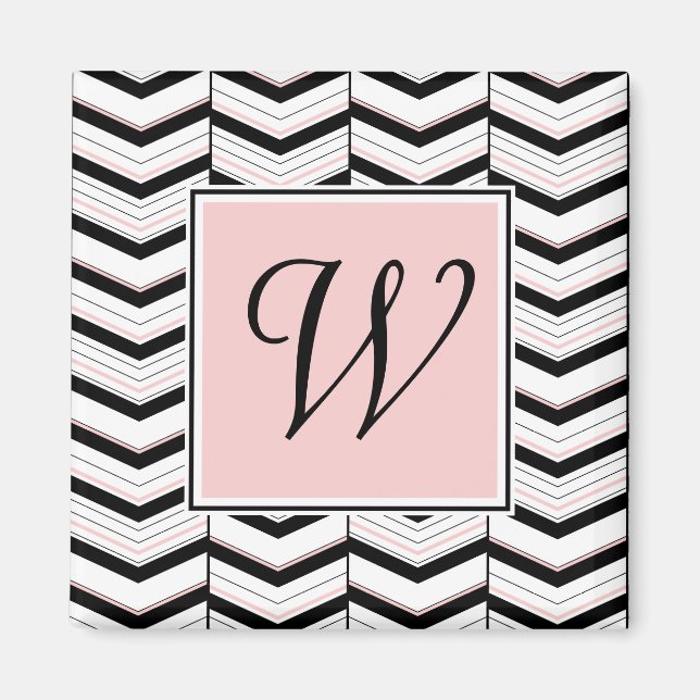 Imã Magneta Chevron Preta e Branco (Frente)