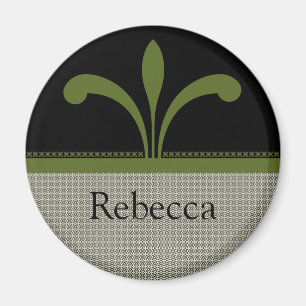 Imã Magneta Chic Floral, Verde-Azul