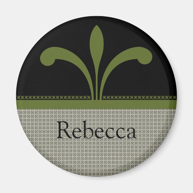 Imã Magneta Chic Floral, Verde-Azul (Frente)