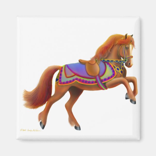 Imã Magneta Colorida de Cavalo de Circo (Frente)