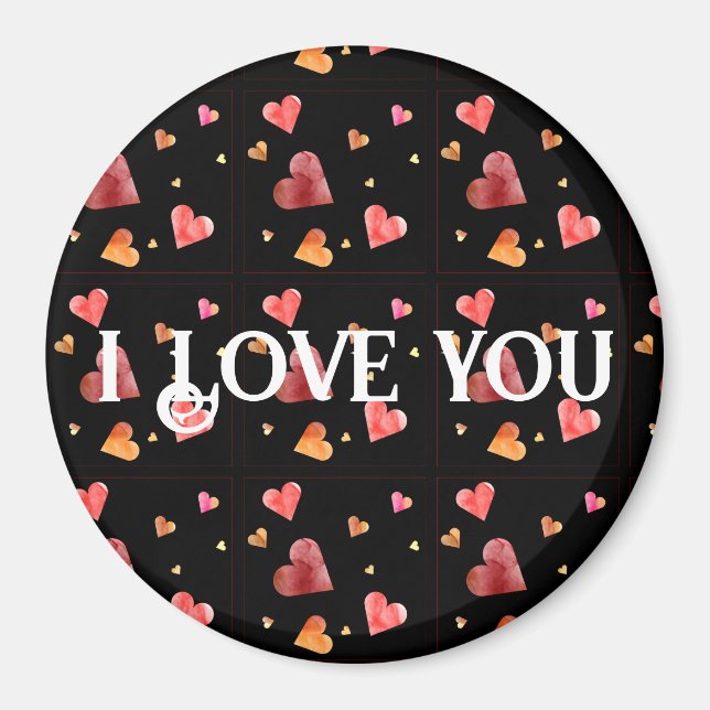 Imã Magneta Colorida de Corações Aquáticas (Frente)