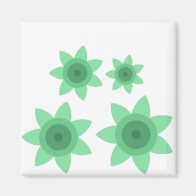 Imã Magneta com arte criativa de flores (Frente)