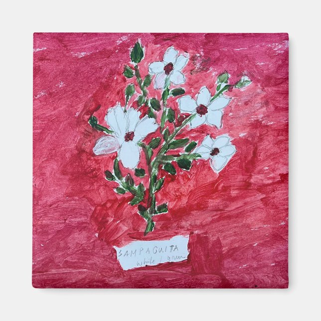 Imã Magneta com design botânico (Frente)