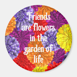 Imã Magneta com flores para amigos