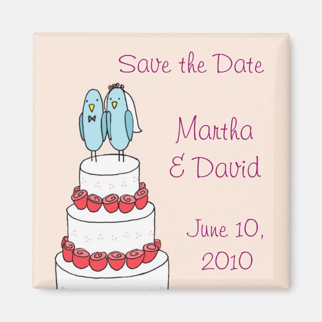 Imã Magneta cor-de-rosa de-bolos de aves (Frente)