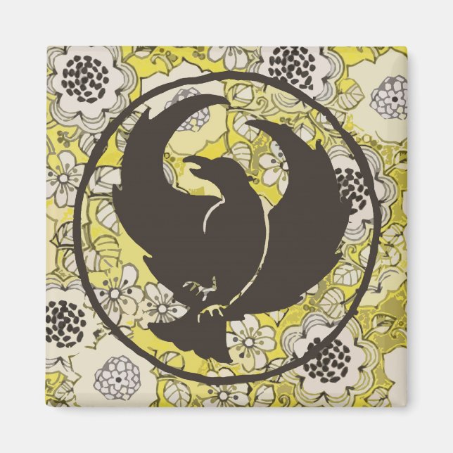 Imã Magneta Crowfoot com Flores Brancos (Frente)