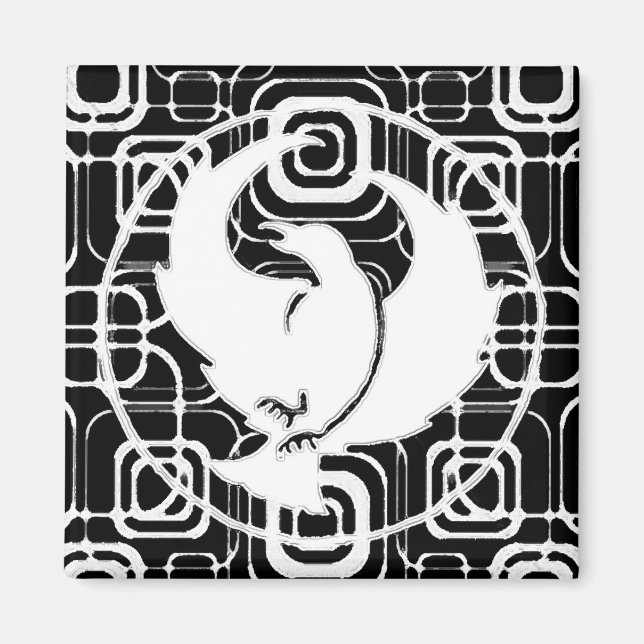 Imã Magneta Crowfoot com Quadrados Brancos Pretos (Frente)