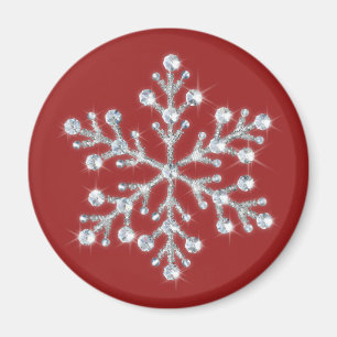 Imã Magneta Crystal Snowflake (vermelha)