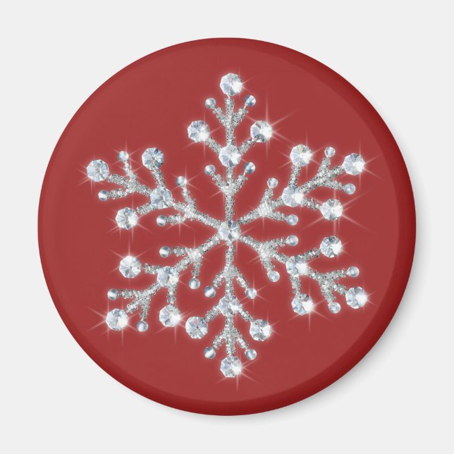 Imã Magneta Crystal Snowflake (vermelha) (Frente)