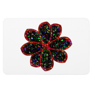 Ímã Magneta da Flor Negra e Vermelha