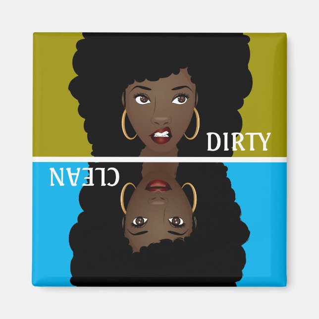 Imã Magneta da lavadora de louça limpa/suja (Frente)