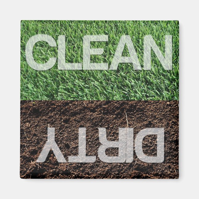 Imã Magneta da lavadora de louça limpa/suja (Frente)