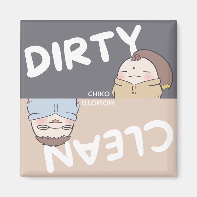 Imã Magneta da máquina de lavar louça - Cinzas e bege (Frente)