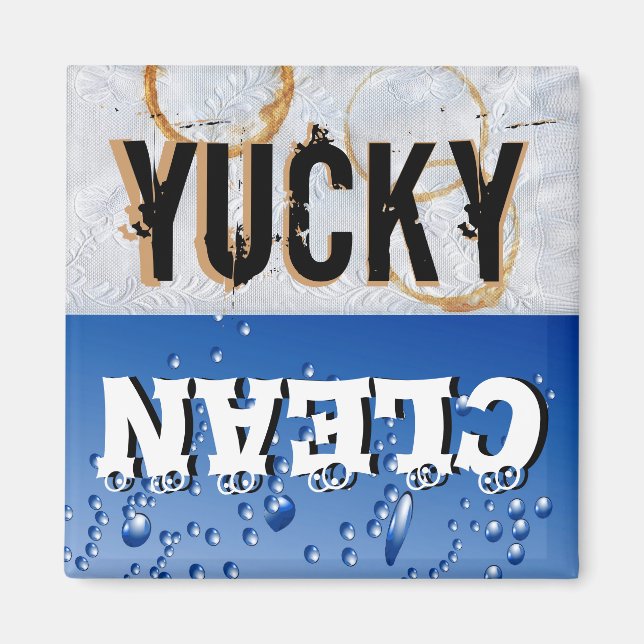 Imã Magneta da máquina de lavar louça limpa e suja (Frente)