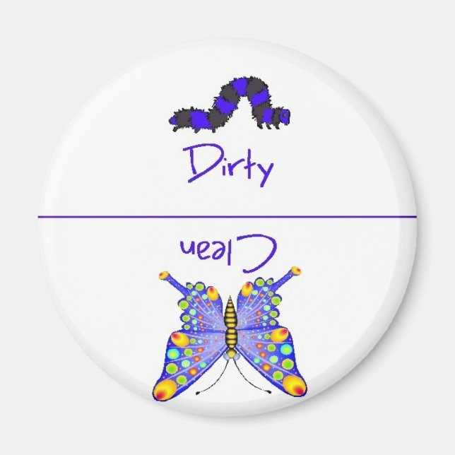 Imã Magneta da máquina de lavar louça limpa e suja (Frente)