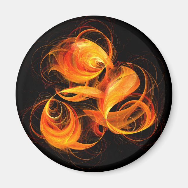 Imã Magneta de Abstrato de Arte de Fireball (Frente)