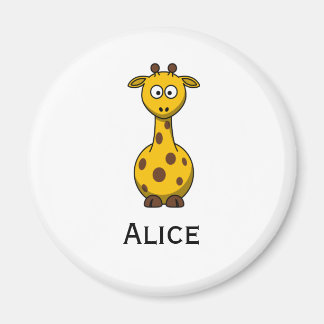 Imã Magneta de animação bonita Girafa com nome de cria