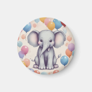 Imã Magneta de Aniversário do Elefante Bonito