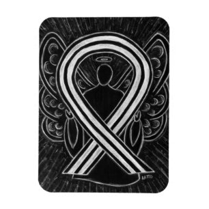 Ímã Magneta de Arte Anjo para Sensibilização a Preto
