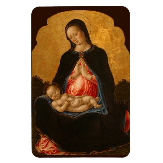 Ímã Magneta de arte da Madonna e da Criança (Vertical)