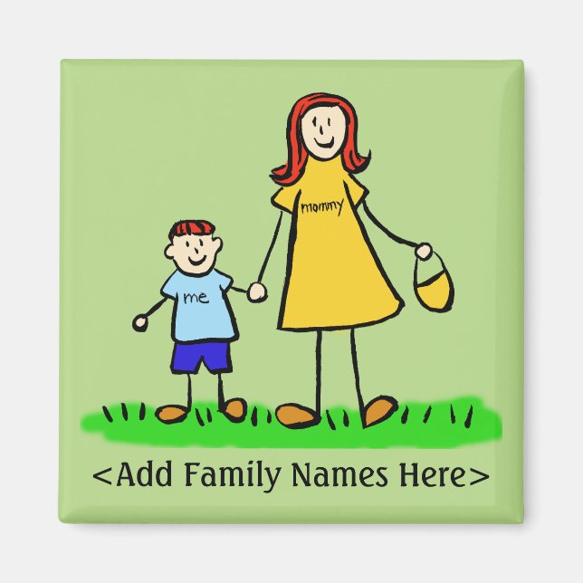 Imã Magneta de Arte de Caráter Personalizado da Famíli (Frente)