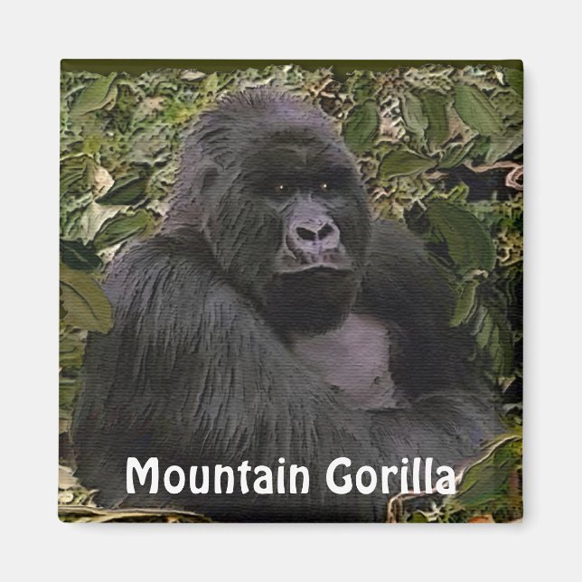 Imã Magneta de arte de macacos Excelentes de gorila de (Frente)