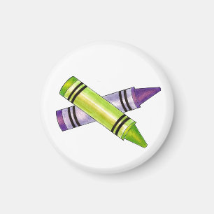 Imã Magneta de artista de arte verde roxa