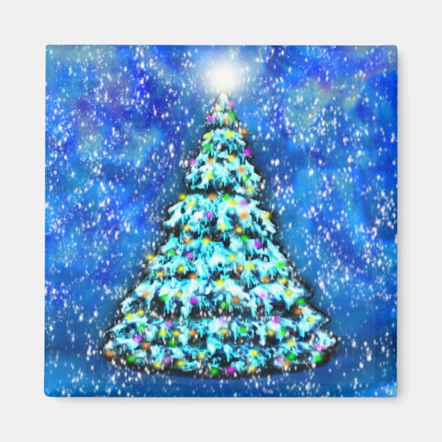 Imã Magneta de Árvore de Natal brilhante (Frente)