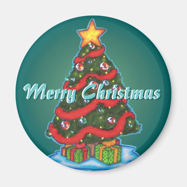 Imã Magneta de Árvore Natal (Frente)