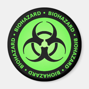 Imã Magneta de aviso de perigo biológico verde