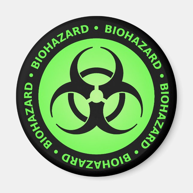 Imã Magneta de aviso de perigo biológico verde (Frente)