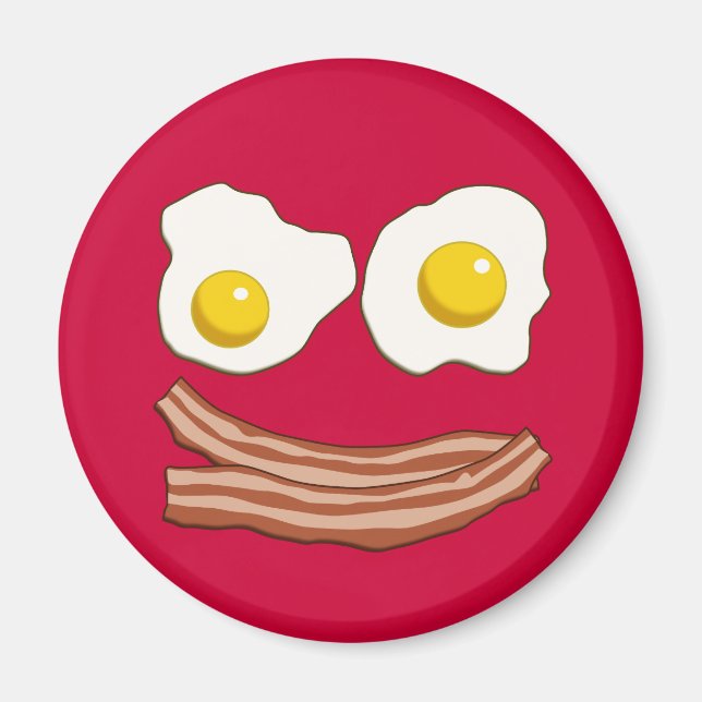 Imã Magneta de bacon e ovos (Frente)