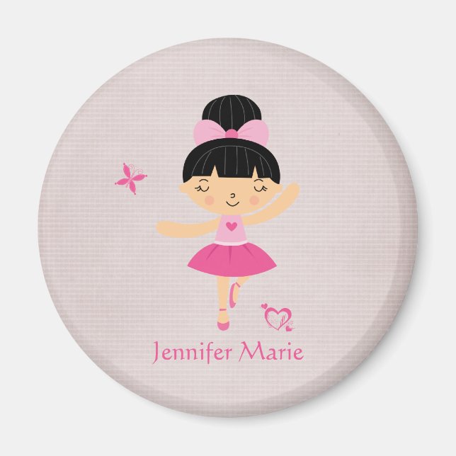 Imã Magneta de bailarina branca personalizada (Frente)