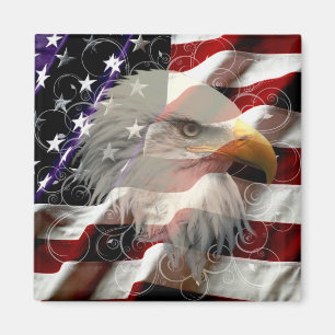 Imã Magneta de Bandeira de Águia Americana