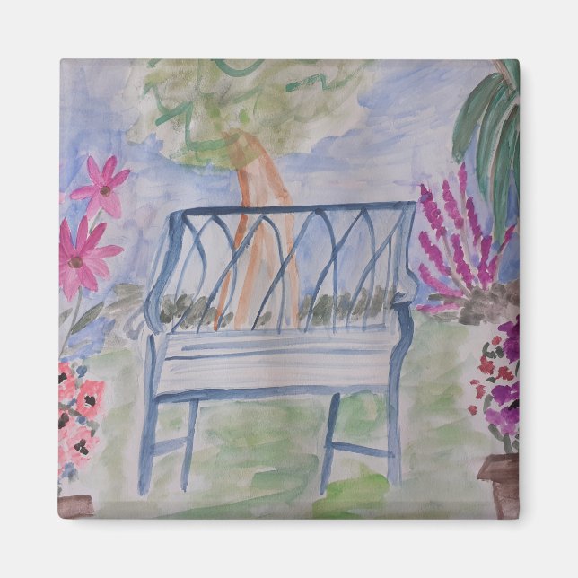 Imã Magneta de Bench do Jardim de Verão (Frente)