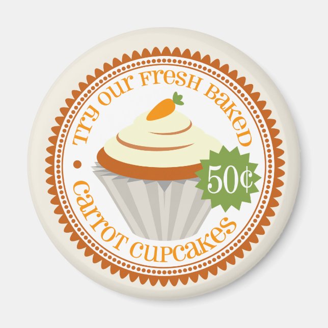 Imã Magneta De Bolo De Cenoura Retroativa (Frente)