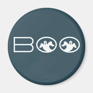 Imã Magneta de Boo Halloween, azul e branco, fantasma