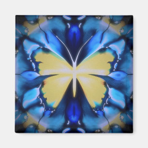 Imã Magneta de borboleta azul e amarela