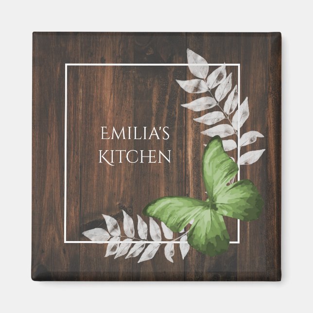 Imã Magneta de borboleta verde russa (Frente)