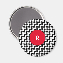 Imã Magneta de Botão Personalizável Houndstooth 2,25"