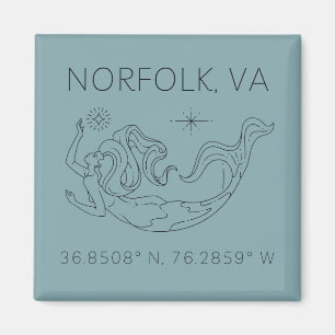 Imã Magneta de Botão Sereia - Coordenadas do Norfolk V