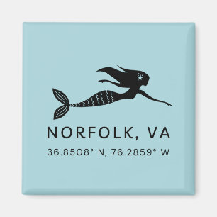 Imã Magneta de Botão Sereia - Coordenadas do Norfolk V