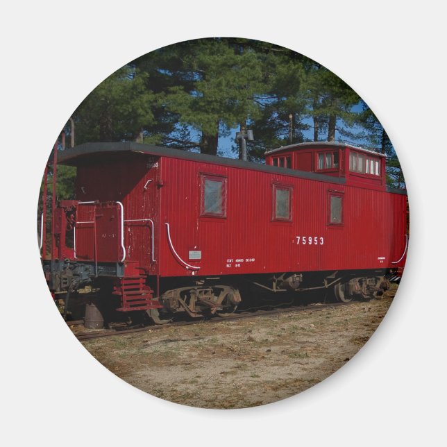 Imã Magneta de Caboose Vermelha e Laranja (Frente)