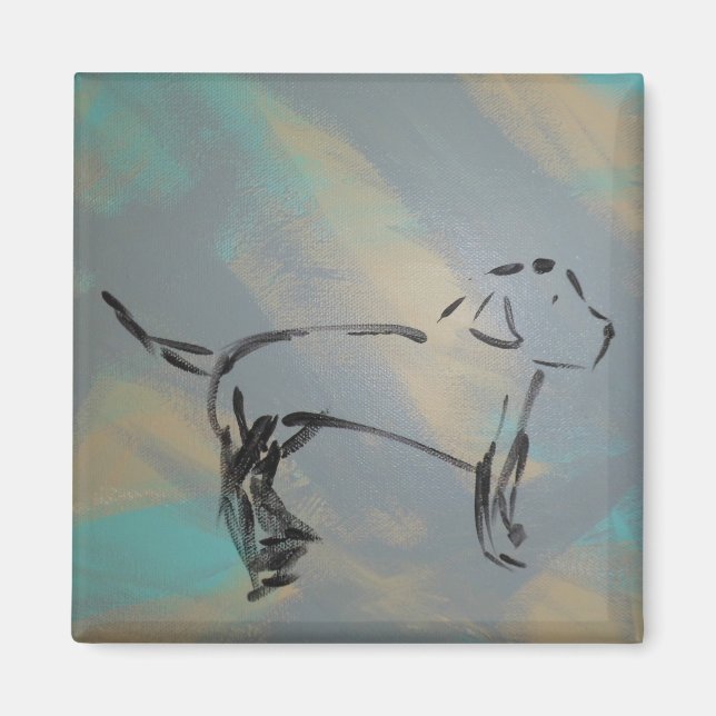 Imã Magneta de Cachorro ao Quadrado (Frente)